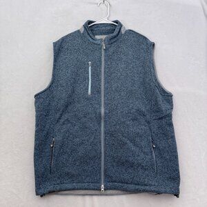 Peter Millar Sweater Vest Mens 2XL Blue Full Zip Ragg Knit Golf Casual
